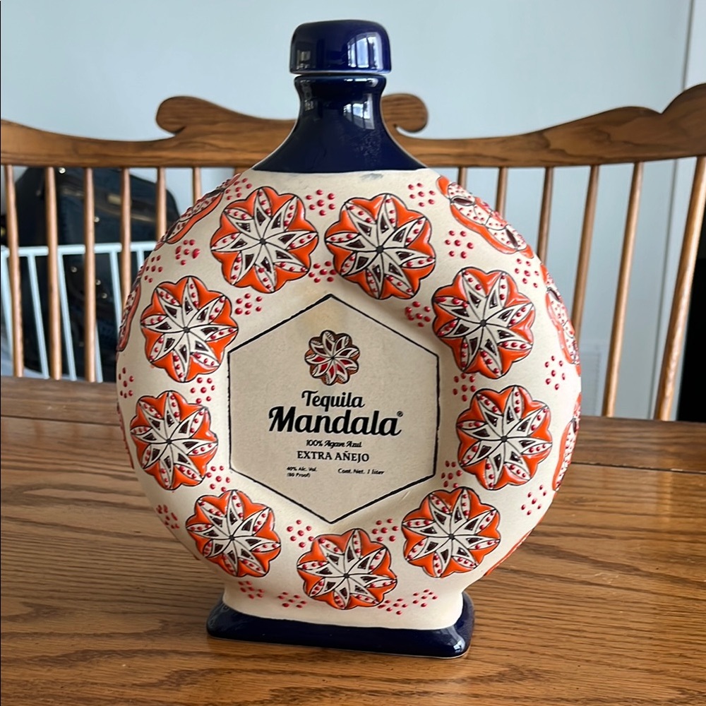 Tequila Mandala Ceramic Bottle Empty